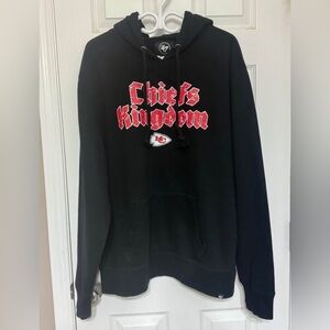 Men's '47 Black Kansas City Chiefs Wordmark Regional Headline Pullover Hoodie